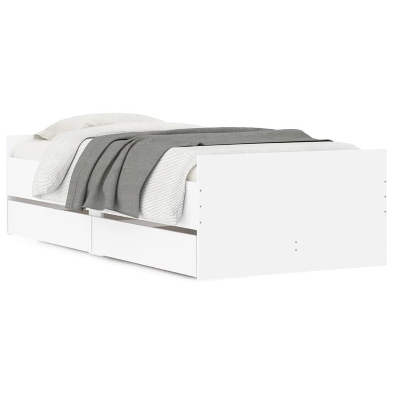 Casa si Gradina - Mobilier - Paturi si accesorii - Paturi - Cadru pat cu sertare, alb, 75x190 cm, mic single - Infinity.ro