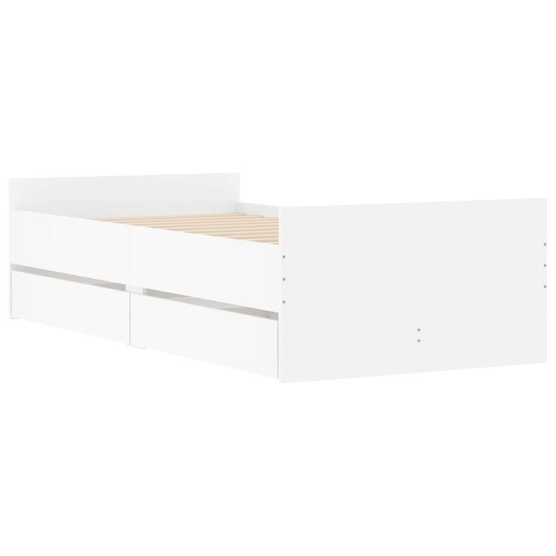 Casa si Gradina - Mobilier - Paturi si accesorii - Paturi - Cadru pat cu sertare, alb, 75x190 cm, mic single - Infinity.ro