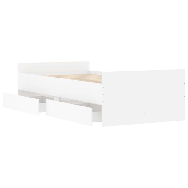 Casa si Gradina - Mobilier - Paturi si accesorii - Paturi - Cadru pat cu sertare, alb, 75x190 cm, mic single - Infinity.ro