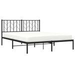 Casa si Gradina - Mobilier - Paturi si accesorii - Paturi - Cadru de pat metalic cu tablie, negru, 150x200 cm - Infinity.ro