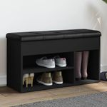 Casa si Gradina - Mobilier - Organizare si depozitare - Bancute - Banca de pantofi, negru, 82x32x45,5 cm, lemn prelucrat - Infinity.ro