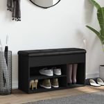 Casa si Gradina - Mobilier - Organizare si depozitare - Bancute - Banca de pantofi, negru, 82x32x45,5 cm, lemn prelucrat - Infinity.ro