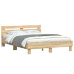 Casa si Gradina - Mobilier - Paturi si accesorii - Paturi - Cadru de pat cu tablie stejar sonoma 140x200 cm lemn prelucrat - Infinity.ro