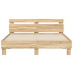 Casa si Gradina - Mobilier - Paturi si accesorii - Paturi - Cadru de pat cu tablie stejar sonoma 140x200 cm lemn prelucrat - Infinity.ro