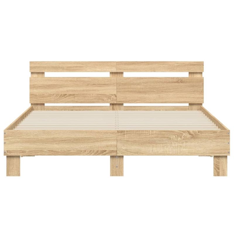 Casa si Gradina - Mobilier - Paturi si accesorii - Paturi - Cadru de pat cu tablie stejar sonoma 140x200 cm lemn prelucrat - Infinity.ro