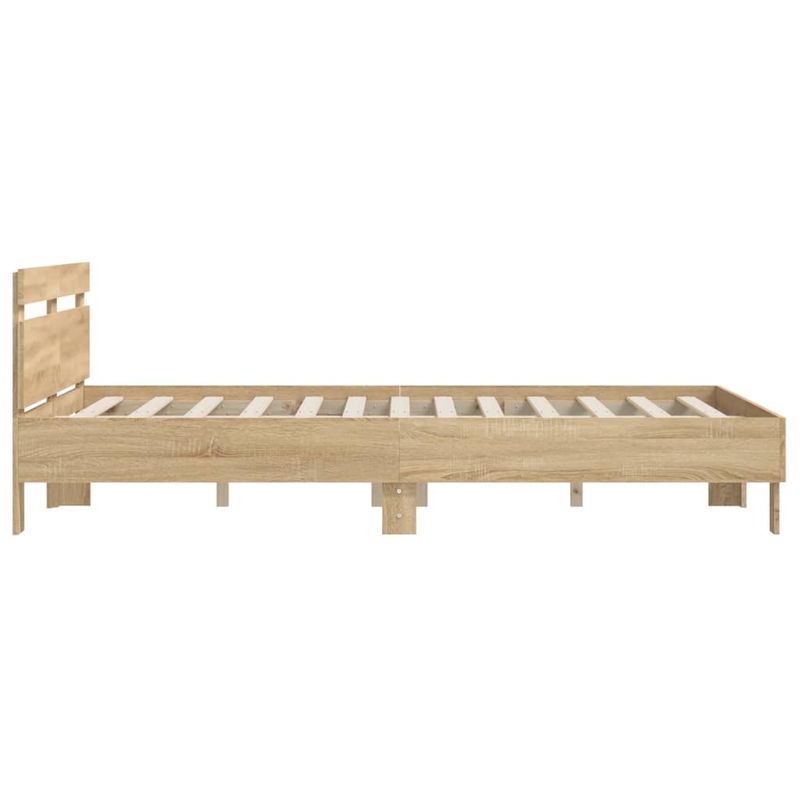 Casa si Gradina - Mobilier - Paturi si accesorii - Paturi - Cadru de pat cu tablie stejar sonoma 140x200 cm lemn prelucrat - Infinity.ro