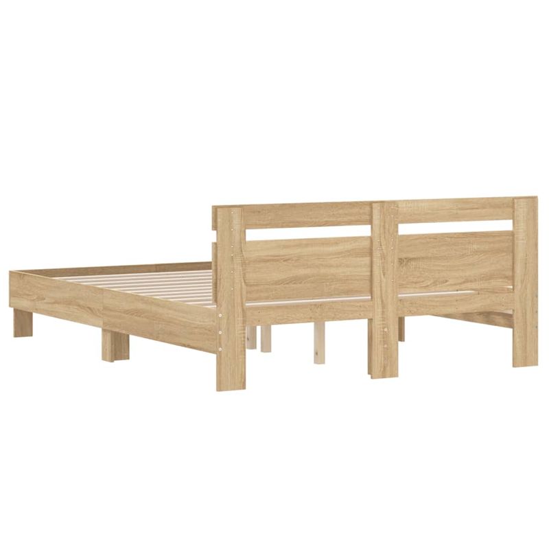 Casa si Gradina - Mobilier - Paturi si accesorii - Paturi - Cadru de pat cu tablie stejar sonoma 140x200 cm lemn prelucrat - Infinity.ro