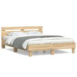 Casa si Gradina - Mobilier - Paturi si accesorii - Paturi - Cadru de pat cu tablie stejar sonoma 150x200 cm lemn prelucrat - Infinity.ro