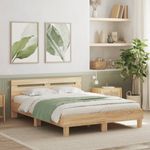 Casa si Gradina - Mobilier - Paturi si accesorii - Paturi - Cadru de pat cu tablie stejar sonoma 150x200 cm lemn prelucrat - Infinity.ro