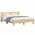 Casa si Gradina - Mobilier - Paturi si accesorii - Paturi - Cadru de pat cu tablie stejar sonoma 150x200 cm lemn prelucrat - Infinity.ro