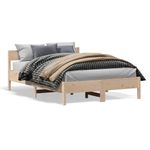 Casa si Gradina - Mobilier - Paturi si accesorii - Paturi - Cadru de pat cu tablie, 140x200 cm, lemn masiv de pin - Infinity.ro