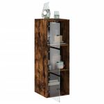 Casa si Gradina - Mobilier - Dulapuri si sifoniere - Dulapuri - Dulap de perete cu usi din sticla, stejar fumuriu,35x37x100 cm - Infinity.ro
