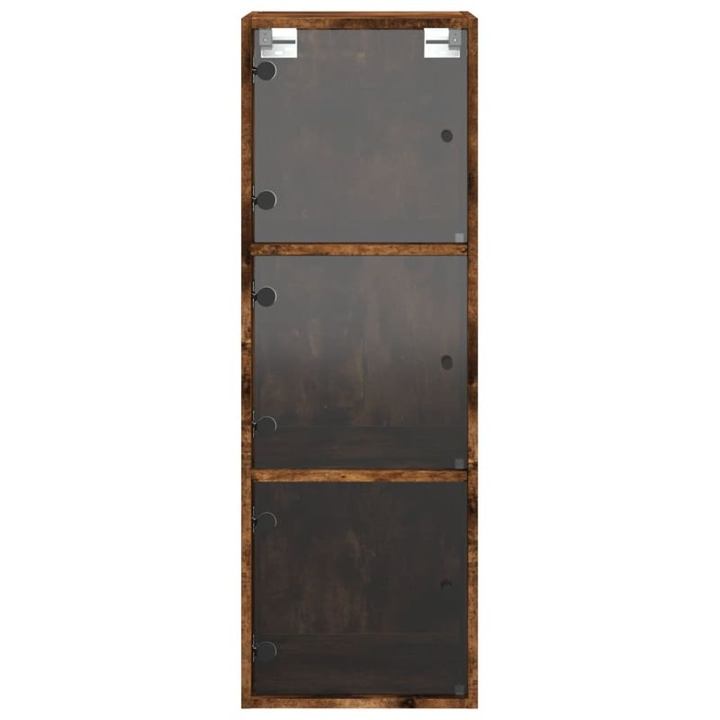 Casa si Gradina - Mobilier - Dulapuri si sifoniere - Dulapuri - Dulap de perete cu usi din sticla, stejar fumuriu,35x37x100 cm - Infinity.ro