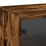 Casa si Gradina - Mobilier - Dulapuri si sifoniere - Dulapuri - Dulap de perete cu usi din sticla, stejar fumuriu,35x37x100 cm - Infinity.ro