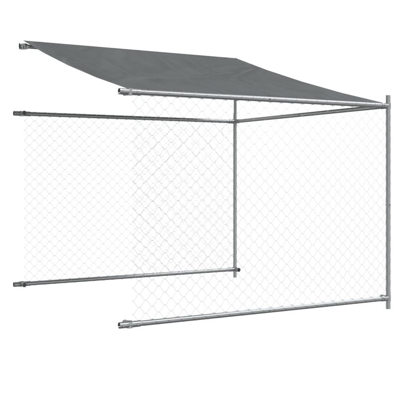 Petshop - Accesorii petshop - Culcusuri si custi - Custi interior si exterior - Cusca caini cu acoperis și usi, 6x2x2 m, otel galvanizat, model 1 ușă - Infinity.ro