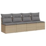 Casa si Gradina - Gradina si terasa - Mobilier exterior - Canapele si fotolii gradina - Canapea de gradina cu perne, 4 locuri, bej, poliratan - Infinity.ro