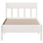 Casa si Gradina - Mobilier - Paturi si accesorii - Paturi - Cadru de pat cu tablie, alb, 100x200 cm, lemn masiv pin - Infinity.ro
