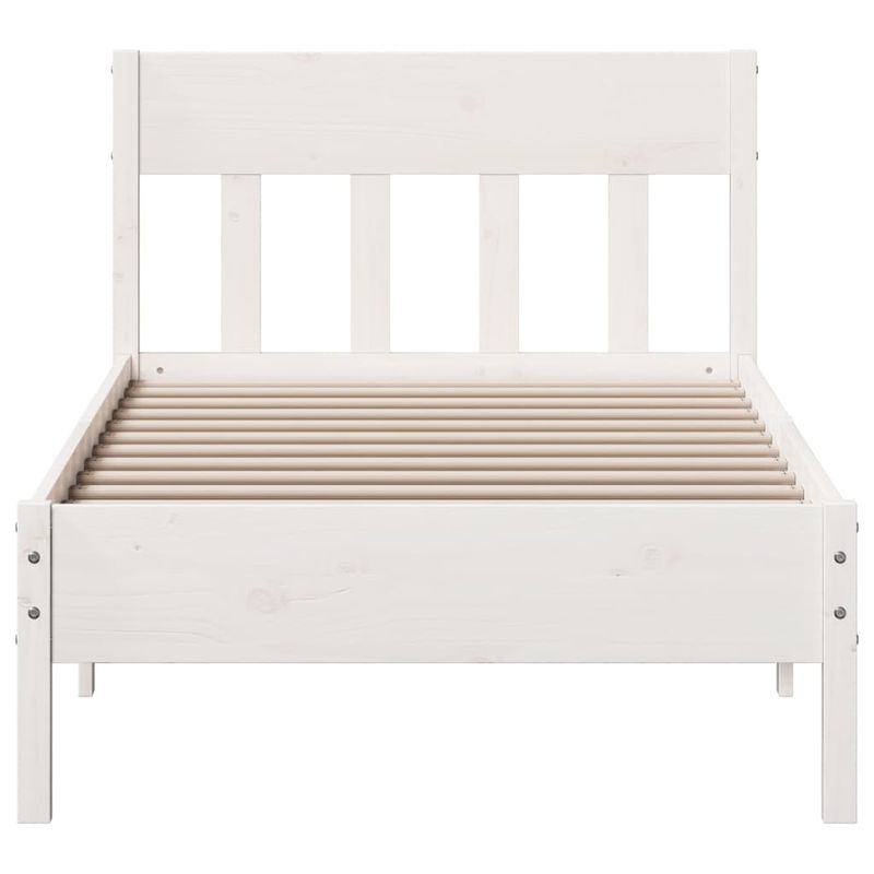Casa si Gradina - Mobilier - Paturi si accesorii - Paturi - Cadru de pat cu tablie, alb, 100x200 cm, lemn masiv pin - Infinity.ro