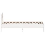 Casa si Gradina - Mobilier - Paturi si accesorii - Paturi - Cadru de pat cu tablie, alb, 100x200 cm, lemn masiv pin - Infinity.ro
