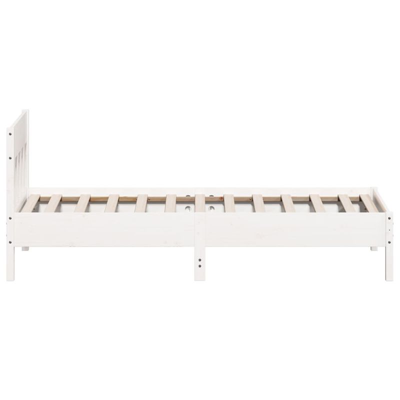 Casa si Gradina - Mobilier - Paturi si accesorii - Paturi - Cadru de pat cu tablie, alb, 100x200 cm, lemn masiv pin - Infinity.ro