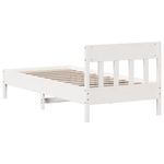 Casa si Gradina - Mobilier - Paturi si accesorii - Paturi - Cadru de pat cu tablie, alb, 100x200 cm, lemn masiv pin - Infinity.ro