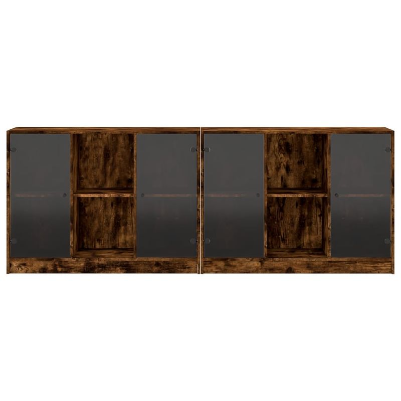 Casa si Gradina - Mobilier - Biblioteci si rafturi - Biblioteci - Biblioteca cu usi stejar fumuriu 204x37x75 cm lemn compozit - Infinity.ro