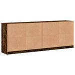 Casa si Gradina - Mobilier - Biblioteci si rafturi - Biblioteci - Biblioteca cu usi stejar fumuriu 204x37x75 cm lemn compozit - Infinity.ro