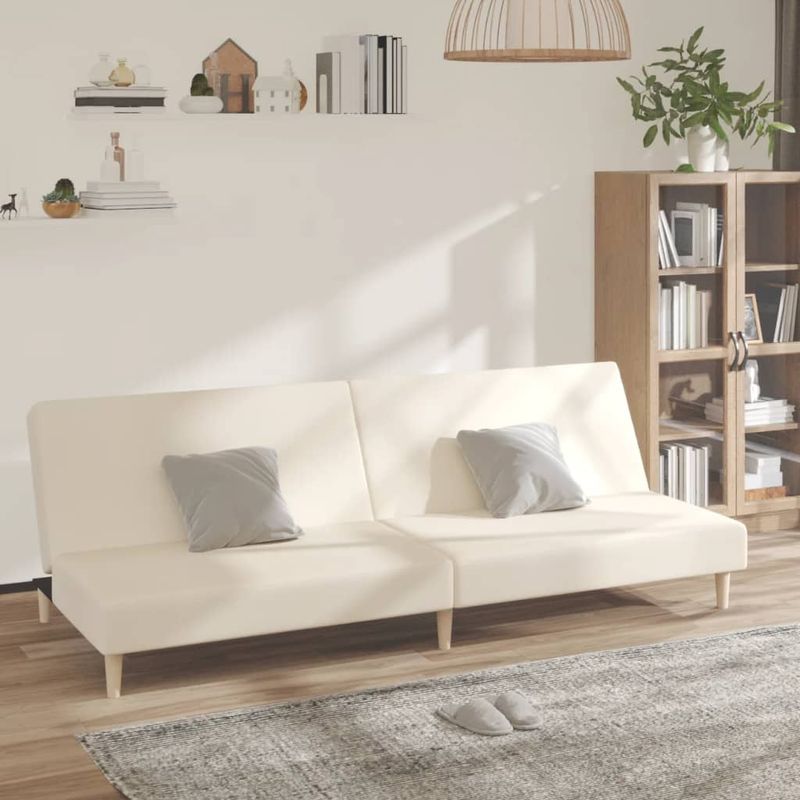 Casa si Gradina - Mobilier - Canapele si coltare - Canapele - Canapea extensibila cu 2 locuri, crem, material textil - Infinity.ro