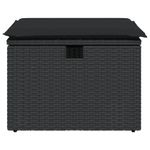 Casa si Gradina - Gradina si terasa - Mobilier exterior - Scaune si sezlonguri gradina - Taburet de gradina cu perna, negru, 55x55x37 cm, poliratan - Infinity.ro