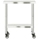 Casa si Gradina - Mobilier - Comode si corpuri - Corpuri bucatarie - Masa de lucru bucatarie cu roti, 82,5x55x85 cm, otel inoxidabil - Infinity.ro