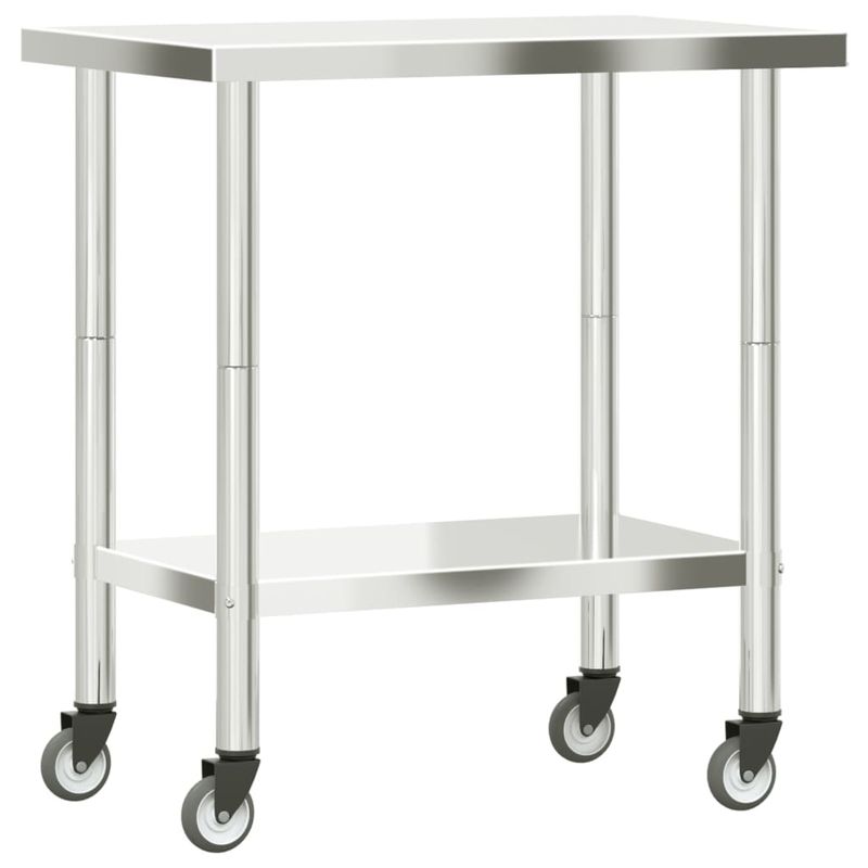 Casa si Gradina - Mobilier - Comode si corpuri - Corpuri bucatarie - Masa de lucru bucatarie cu roti, 82,5x55x85 cm, otel inoxidabil - Infinity.ro