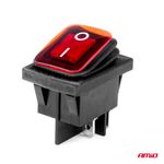 Casa si Gradina - Electrice - Distributie electrica si comanda - Intrerupatoare - Intrerupator On/Off, 12/24V, dreptunghiular, waterproof, iluminat culoare Rosu - Infinity.ro