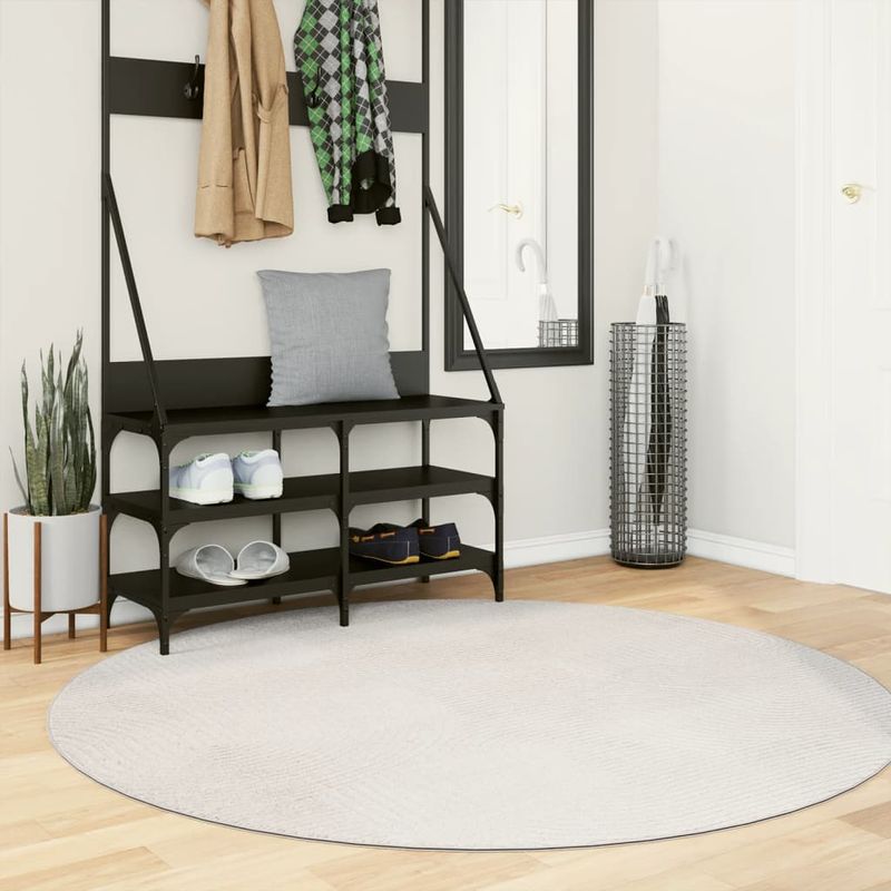 Casa si Gradina - Textile si covoare - Covoare - Covoare casa - Covor "IZA" aspect scandinav, cu fire scurte, crem, Ø 160 cm - Infinity.ro