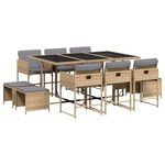 Casa si Gradina - Gradina si terasa - Mobilier exterior - Seturi mobila gradina - Set mobilier gradina cu perne, 11 piese bej combinat poliratan - Infinity.ro