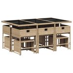 Casa si Gradina - Gradina si terasa - Mobilier exterior - Seturi mobila gradina - Set mobilier gradina cu perne, 11 piese bej combinat poliratan - Infinity.ro