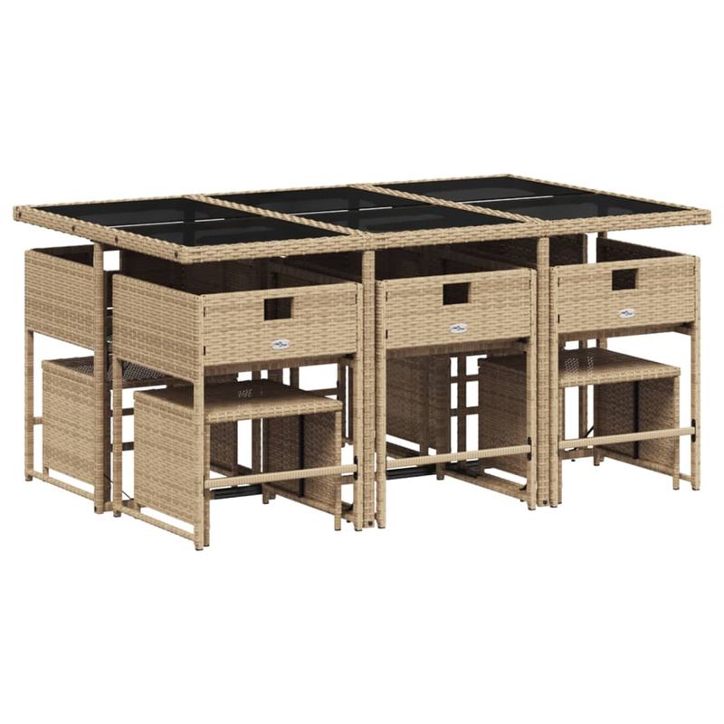 Casa si Gradina - Gradina si terasa - Mobilier exterior - Seturi mobila gradina - Set mobilier gradina cu perne, 11 piese bej combinat poliratan - Infinity.ro