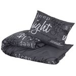Casa si Gradina - Textile si covoare - Lenjerii de pat - Seturi de lenjerie - Set cu husa de pilota, negru, 200x200 cm, bumbac - Infinity.ro