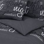 Casa si Gradina - Textile si covoare - Lenjerii de pat - Seturi de lenjerie - Set cu husa de pilota, negru, 200x200 cm, bumbac - Infinity.ro