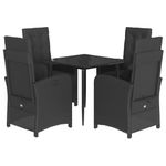 Casa si Gradina - Gradina si terasa - Mobilier exterior - Seturi mobila gradina - Set mobilier de gradina cu perne, 5 piese, negru, poliratan - Infinity.ro