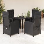 Casa si Gradina - Gradina si terasa - Mobilier exterior - Seturi mobila gradina - Set mobilier de gradina cu perne, 5 piese, negru, poliratan - Infinity.ro