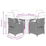 Casa si Gradina - Gradina si terasa - Mobilier exterior - Seturi mobila gradina - Set mobilier de gradina cu perne, 5 piese, negru, poliratan - Infinity.ro