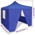 Casa si Gradina - Gradina si terasa - Umbrele si pavilioane - Pavilioane - 41466  Blue Foldable Tent 3 x 3 m with 4 Walls - Infinity.ro