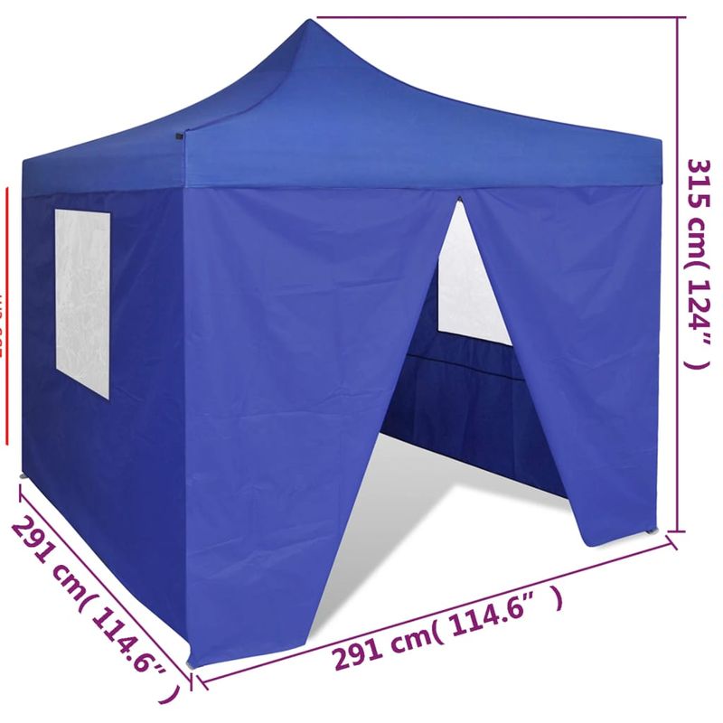 Casa si Gradina - Gradina si terasa - Umbrele si pavilioane - Pavilioane - 41466  Blue Foldable Tent 3 x 3 m with 4 Walls - Infinity.ro
