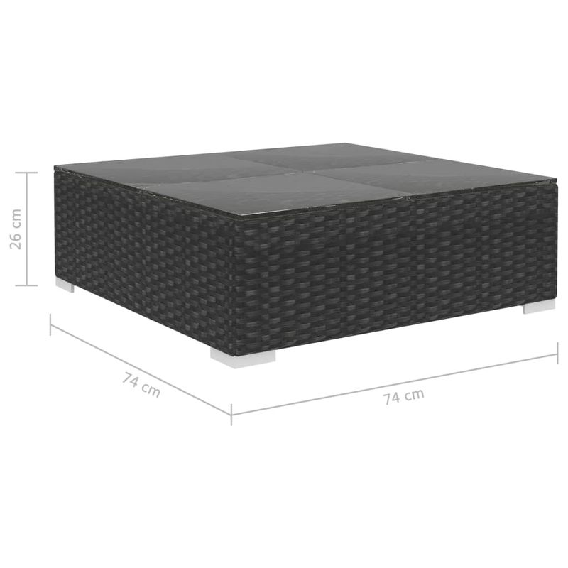 Casa si Gradina - Gradina si terasa - Mobilier exterior - Seturi mobila gradina - Set mobilier de gradina cu perne, 6 piese, negru, poliratan - Infinity.ro