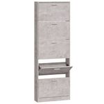 Casa si Gradina - Mobilier - Organizare si depozitare - Organizator incaltaminte - Pantofar, gri beton, 59x17x169 cm, lemn compozit - Infinity.ro