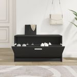 Casa si Gradina - Mobilier - Organizare si depozitare - Organizator incaltaminte - Bancheta pantofar, negru, 80x24x45 cm, lemn prelucrat - Infinity.ro
