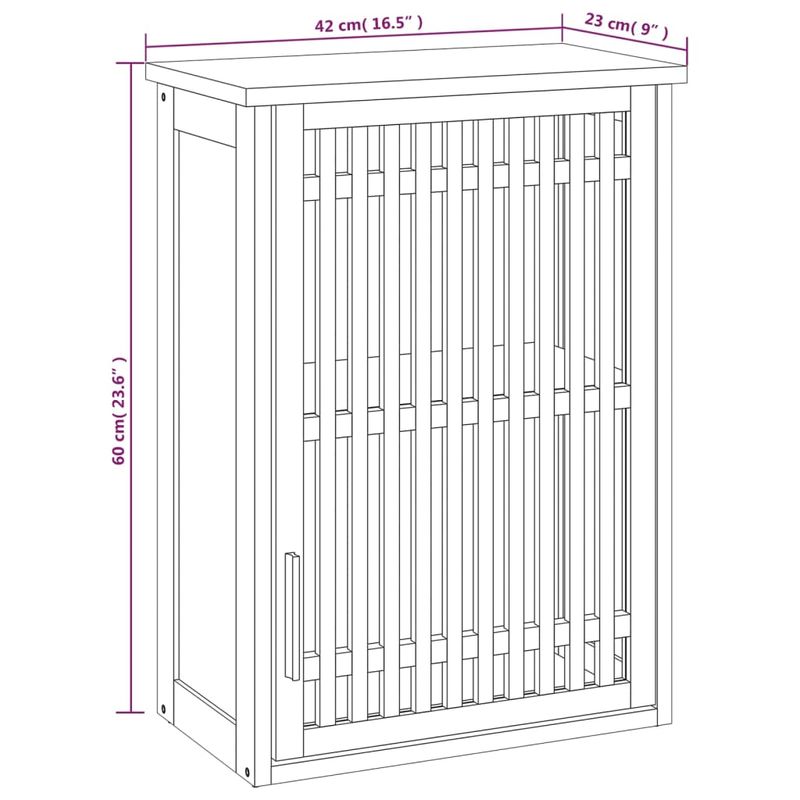 Casa si Gradina - Mobilier - Dulapuri si sifoniere - Dulapuri - Dulap de baie montat pe perete, 42x23x60 cm, lemn masiv de nuc - Infinity.ro