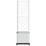 Casa si Gradina - Gradinarit si plante - Plante si ghivece - Ghivece si suporturi - Jardiniera de gradina cu spalier, alb, 40x40x136 cm, PP - Infinity.ro