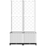 Casa si Gradina - Gradinarit si plante - Plante si ghivece - Ghivece si suporturi - Jardiniera de gradina cu spalier, alb, 80x40x136 cm, PP - Infinity.ro