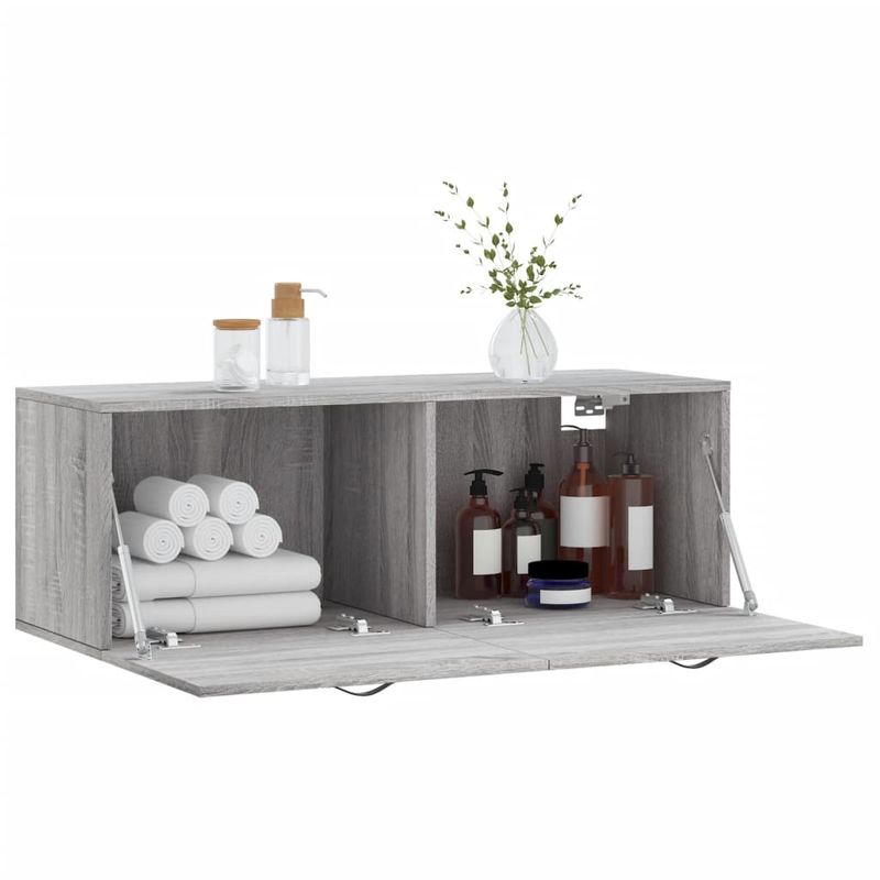 Casa si Gradina - Mobilier - Dulapuri si sifoniere - Dulapuri - Dulap de perete, gri sonoma, 100x36,5x35 cm, lemn prelucrat - Infinity.ro